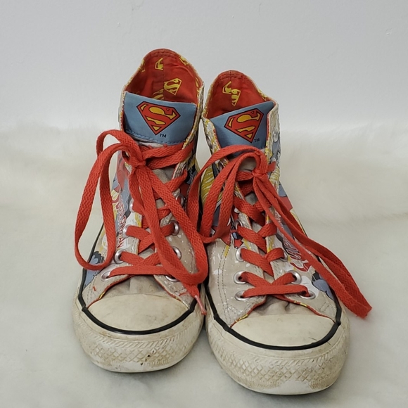 Converse collaborate TM&DC comics Superman shoes size 7.5 - Picture 2 of 15